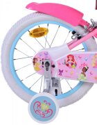 Volare Bicicleta pentru copii EL Disney Princess 16 inch FW frana de mana pe ambele roti scaun si ghidon reglabil cosulet pe ghidon roti gonflabile stopuri reflectorizante