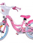 Volare Bicicleta pentru copii EL Disney Princess 16 inch FW frana de mana pe ambele roti scaun si ghidon reglabil cosulet pe ghidon roti gonflabile stopuri reflectorizante
