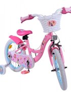 Volare Bicicleta pentru copii EL Disney Princess 16 inch FW frana de mana pe ambele roti scaun si ghidon reglabil cosulet pe ghidon roti gonflabile stopuri reflectorizante