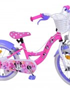 Volare Bicicleta pentru copii EL Minnie Mouse 16 inch Bow Tie frana de mana pe ambele roti scaun si ghidon reglabil cosulet pe ghidon roti gonflabile stopuri reflectorizante