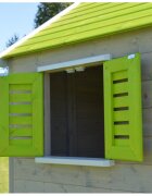 Wendi Toys Casuta de gradina cu platformatobogan si leagan dublu (M28L) Lime Lodge