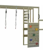 Wendi Toys Casuta de gradina grey Lodge cu tobogan leagan si modul sport