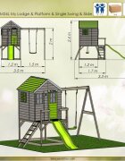 Wendi Toys Casuta de gradina Lime Lodge cu platforma tobogan si leagan M24L