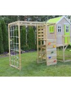 Wendi Toys Casuta de gradina lime Lodge cu tobogan leagan si modul sport