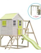 Wendi Toys Casuta de gradina lime Lodge cu tobogan leagan si modul sport