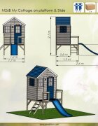 Wendi Toys Casuta de gradina My Blue Cottage House cu platforma si tobogan albastru