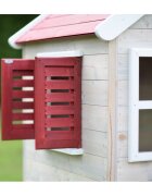 Wendi Toys Casuta de gradina My Red Cottage House cu platforma si tobogan roz