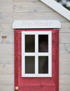 Wendi Toys Casuta de gradina My Red Cottage House cu platforma si tobogan roz