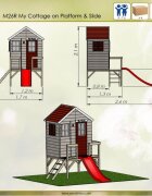 Wendi Toys Casuta de gradina My Red Cottage House cu platforma si tobogan roz