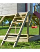 Wendi Toys Casuta de gradina Nordic Adventure House cu platforma cu loc pentru nisip tobogan si leagan dublu (M30R)