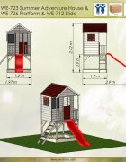 Wendi Toys Casuta de gradina Summer Adventure House cu platforma cu loc pentru nisip si tobogan M7