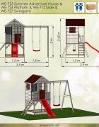 Wendi Toys Casuta de gradina Summer Adventure House cu platforma cu loc pentru nisip tobogan si leagan M9