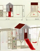 Wendi Toys Casuta Nordic Adventure House cu loc de nisip tobogan si leagan
