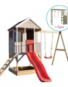 Wendi Toys Casuta Summer Adventure House cu loc de nisip tobogan leagan