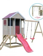 Wendi Toys Casuta Summer Adventure House cu loc pentru nisip tobogan leagan dublu modul sport