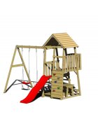 Wendi Toys Turn de joaca cu 2 platforme panou de catarare tobogan 2 leagane masuta de picnic cu bancute si lada de nisip