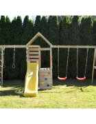Wendi Toys Turn de joaca cu 2 platforme panou de catarare tobogan leagan dublu si modul de gimnastica