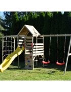 Wendi Toys Turn de joaca cu 2 platforme panou de catarare tobogan leagan dublu si modul de gimnastica