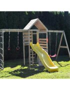 Wendi Toys Turn de joaca cu 2 platforme panou de catarare tobogan leagan si modul de gimnastica