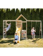 Wendi Toys Turn de joaca cu 2 platforme panou de catarare tobogan leagan si modul de gimnastica