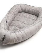 Womar Zaffiro Baby Nest cu 2 fete Grey Leaves
