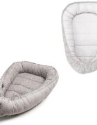 Womar Zaffiro Baby Nest cu 2 fete Grey Leaves