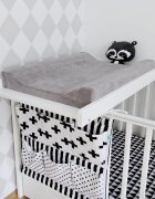 Woodies Safe Dreams Masa de infasat din lemn atasabila la patut bebe alb 86 x 51 x 7 cm