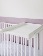Woodies Safe Dreams Masa de infasat din lemn atasabila la patut bebe alb 86 x 51 x 7 cm