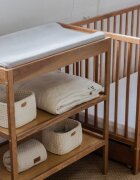 Woodies Safe Dreams Masa infasat Vintage cu 2 rafturi de depozitare inalte inclus Saltea