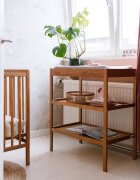 Woodies Safe Dreams Masa infasat Vintage cu 2 rafturi de depozitare inalte inclus Saltea