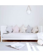 Woodies Safe Dreams Patut din lemn masiv transformabil pentru bebe si junior Clasic Alb 140 x 70 cm