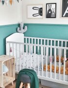 Woodies Safe Dreams Patut din lemn masiv transformabil pentru bebe si junior Hampton 140 x 70 cm