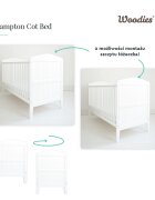 Woodies Safe Dreams Patut din lemn masiv transformabil pentru bebe si junior Hampton 140 x 70 cm