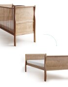 Woodies Safe Dreams Patut din lemn masiv transformabil pentru bebe si junior Noble Vintage 140 x 70 cm