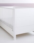 Woodies Safe Dreams Patut din lemn masiv transformabil pentru bebe si junior Smooth 140 x 70 cm