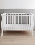 Woodies Safe Dreams Patut din lemn pentru bebe inaltime saltea reglabila Noble Alb 120x60 cm