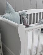 Woodies Safe Dreams Patut din lemn pentru bebe inaltime saltea reglabila Noble Alb 120x60 cm