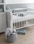 Woodies Safe Dreams Patut din lemn pentru bebe inaltime saltea reglabila Noble Alb 120x60 cm