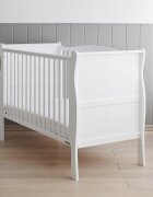 Woodies Safe Dreams Patut din lemn pentru bebe inaltime saltea reglabila Noble Alb 120x60 cm