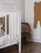 Woodies Safe Dreams Patut din lemn pentru bebe inaltime saltea reglabila Smooth Alb 120x60 cm