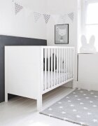 Woodies Safe Dreams Patut din lemn pentru bebe inaltime saltea reglabila Smooth Alb 120x60 cm