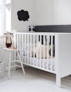 Woodies Safe Dreams Patut din lemn pentru bebe inaltime saltea reglabila Smooth Alb 120x60 cm