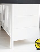 Woodies Safe Dreams Patut din lemn pentru bebe inaltime saltea reglabila Smooth Alb 120x60 cm