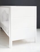 Woodies Safe Dreams Patut din lemn pentru bebe inaltime saltea reglabila Smooth Alb 120x60 cm