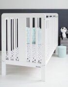Woodies Safe Dreams Patut din lemn pentru bebe inaltime saltea reglabila Star Baby Alb 120x60 cm