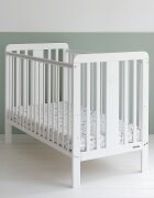 Woodies Safe Dreams Patut din lemn pentru bebe inaltime saltea reglabila Star Baby Alb 120x60 cm