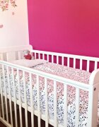 Woodies Safe Dreams Patut din lemn pentru bebe inaltime saltea reglabila Star Baby Alb 120x60 cm