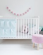 Woodies Safe Dreams Patut din lemn pentru bebe inaltime saltea reglabila Star Baby Alb 120x60 cm