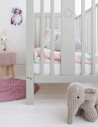 Woodies Safe Dreams Patut din lemn pentru bebe inaltime saltea reglabila Star Baby Gri 120x60 cm