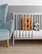 Woodies Safe Dreams Patut din lemn Stardust Craft Gri cu inaltime saltea reglabila 120x60 cm
